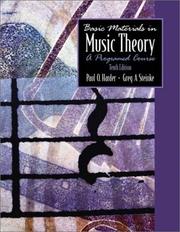 Cover of: Basic Materials in Music Theory: A Programmed Course, 10th Edition (Book Only)