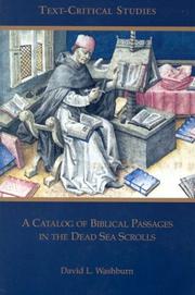 Cover of: A Catalog of Biblical Passages in the Dead Sea Scrolls (Text-Critical Studies, V. 2)