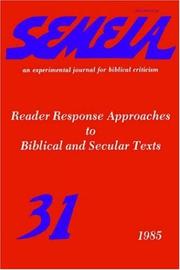 Cover of: Semeia 31: Reader Response Approaches to