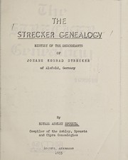 Cover of: The Strecker genealogy | Esther Ashley Spousta
