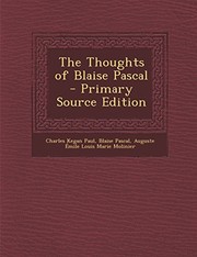 Cover of: The Thoughts of Blaise Pascal - Primary Source Edition