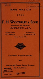 Cover of: Trade price list, 1933 | F.H. Woodruff & Sons