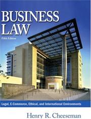 Cover of: Business law by Henry R. Cheeseman