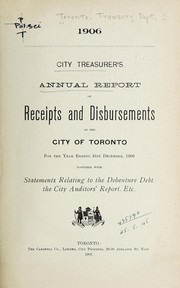 Cover of: ANNUAL REPORT OF THE COMMISSIONER OF FINANCE OF THE CITY OF TORONTO | TORONTO, ONT.  COMMISSIONER OF FINANCE