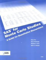 Cover of: SAS for Monte Carlo Studies: A Guide for Quantitative Researchers