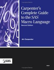 Cover of: Carpenter's Complete Guide to the SAS Macro Language