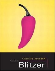 Cover of: College Algebra, Third Edition by Robert Blitzer