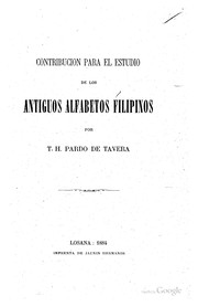 Cover of: Contribucion para el estudio de los antiguos alfabetos filipinos