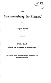 Cover of: Die Staatshaushaltung der Athener by August Boeckh, August Böckh