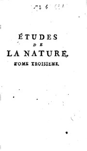 Cover of: Etudes de la nature
