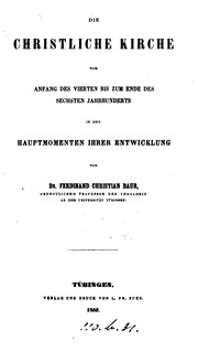 Cover of: Geschichte der christlichen Kirche by Ferdinand Christian Baur, Eduard Zeller