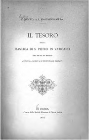 Cover of: Il Tesoro della basilica di S. Pietro in Vaticano dal XIII al XV sceolo con ...