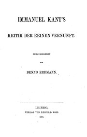 Cover of: Immanuel Kant's Kritik der reinen Vernunft