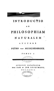 Cover of: Introductio ad philosophiam naturalem