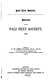 Cover of: Journal of the Pali Text Society