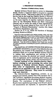 Cover of: Manual of instructions for medical advisory boards: Prescribed by the President Under the ...