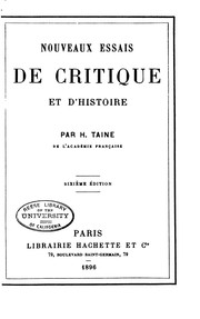Cover of: Nouveaux essais de critique et d'histoire by Hippolyte Taine