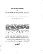 Cover of: Nouvelles recherches sur les propriétés optiques des cristaux naturels ou ... by Alfred Louis Oliver Legrand Des Cloizeaux , Alfred Des Cloizeaux