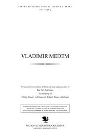 Cover of: Ṿladimir Medem: Tsum tsṿantsiḳsṭn yortsayṭ.