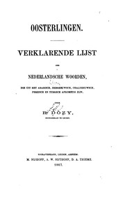 Cover of: Oosterlingen: Verklarende lijst der Nederlandsche woorden, die uit het Arabisch, Hebreeuwsch ...