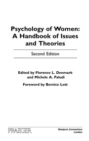 Cover of: Psychology of women by edited by Florence L. Denmark and Michele A. Paludi ; foreword by Bernice Lott