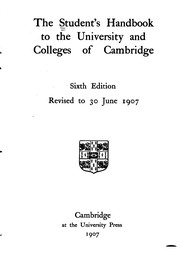 Cover of: The Student's Handbook to the University and Colleges of Cambridge