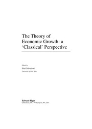 Cover of: THEORY OF ECONOMIC GROWTH: A 'CLASSICAL' PERSPECTIVE; ED. BY NERI SALVADORI.