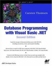 Cover of: Database Programming with Visual Basic .NET by Carsten Thomsen, Carsten Thomsen