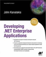 Cover of: Developing .NET Enterprise Applications