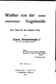 Cover of: Walther von der Vogelweide by Walther, Constanze Heisterbergk