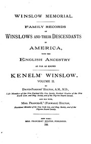 Cover of: Winslow Memorial: Family Records of the Winslows and Their Descendants in ... by David-Parsons Holton , Frances Keturah Forward Holton