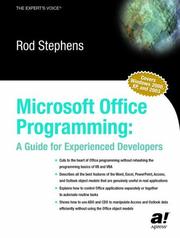 Cover of: Microsoft Office programming: a guide for experienced developers
