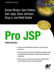 Cover of: Pro JSP, Third Edition by Simon Brown, Sam Dalton, Daniel Jepp, Dave Johnson, Sing Li, Matt Raible