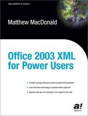 Cover of: Office 2003 XML for power users