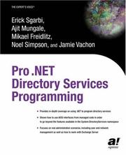 Cover of: Pro .NET Directory Services Programming