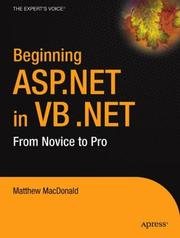 Cover of: Beginning ASP.NET in VB .NET: From Novice to Professional