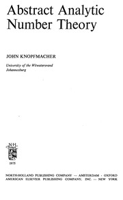 Cover of: Abstract analytic number theory by John Knopfmacher