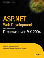 Cover of: ASP.NET Web Development with Macromedia Dreamweaver MX 2004 by Costas Hadjisotiriou, Kevin Marshall, Rachel Andrew