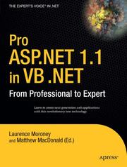 Cover of: Pro ASP.NET 1.1 in VB.NET: From Professional to Expert