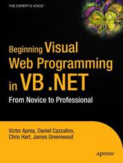 Cover of: Beginning Visual Web Programming in VB .NET by Daniel Cazzulino, Victor Garcia Aprea, James Greenwood, Chris Hart