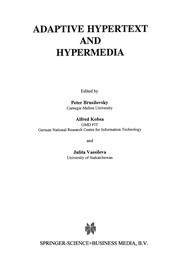 Cover of: Adaptive Hypertext and Hypermedia | Peter Brusilovsky
