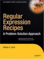 Cover of: Regular expression recipes by Nathan A. Good, Nathan A. Good