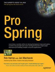 Cover of: Pro Spring by Rob Harrop, Jan Machacek