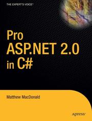 Cover of: Pro ASP.NET 2.0 in C# 2005 by Matthew MacDonald, Mario Szpuszta