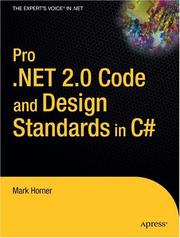 Cover of: Pro .NET 2.0 Code and Design Standards in C#