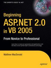 Cover of: Beginning ASP.NET 2.0 in VB 2005: From Novice to Professional