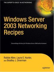 Cover of: Windows Server 2003 Networking Recipes by Robbie Allen, Bradley J. Dinerman, Laura E. Hunter