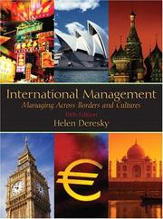 Cover of: International Management: Managing Across Borders and Cultures (5th Edition)
