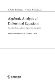 Cover of: Algebraic analysis of differential equations | 
