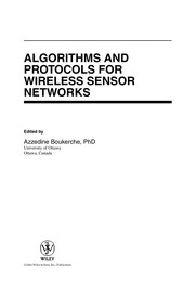 Cover of: Algorithms and protocols for wireless sensor networks by edited by Azzedine Boukerche.